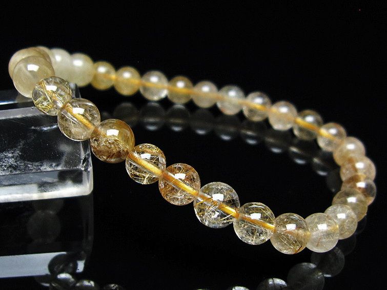 金針ルチル水晶ブレスレット 6mm [t5-21965] 1枚目