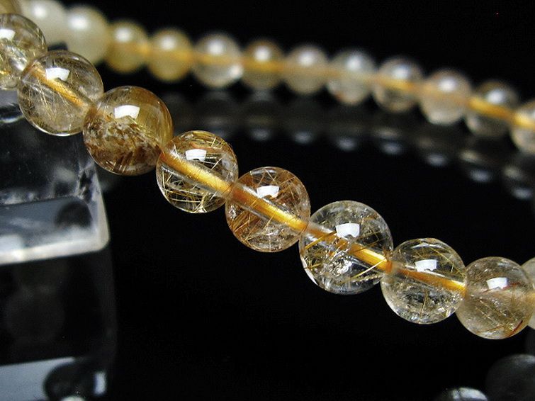 金針ルチル水晶ブレスレット 6mm [t5-21965] 3枚目