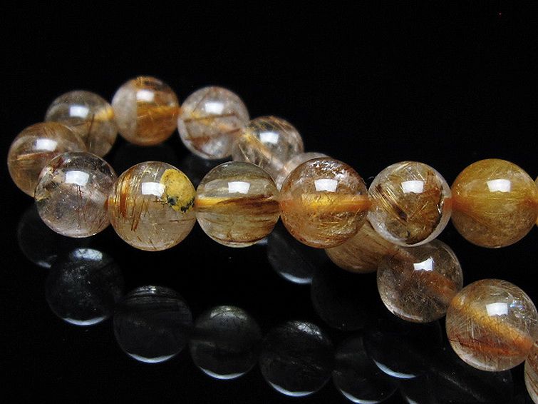 金針ルチル水晶ブレスレット 8mm [t5-21975] 2枚目