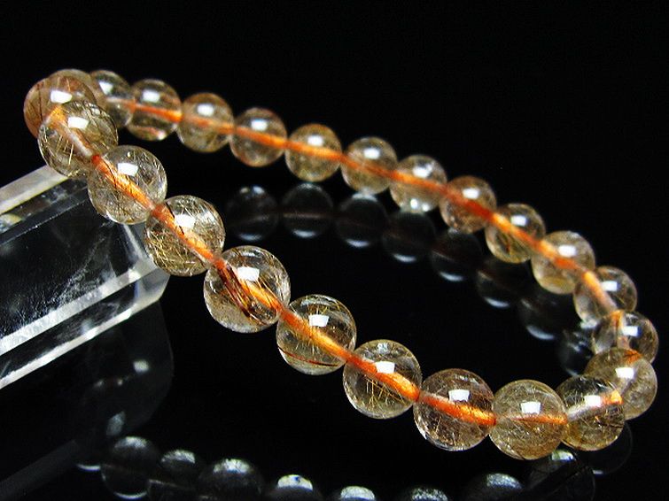 金針ルチル水晶ブレスレット 8mm [t50-10716] 1枚目