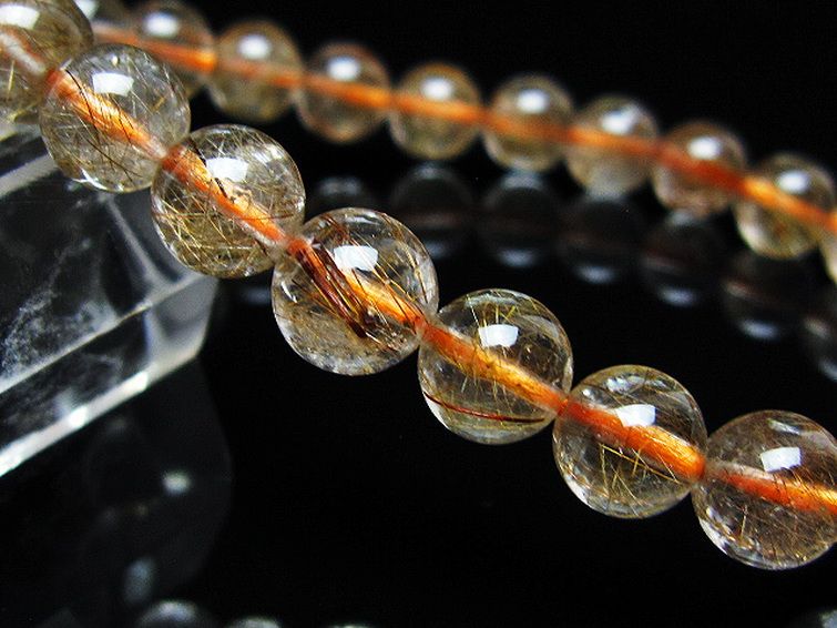 金針ルチル水晶ブレスレット 8mm [t50-10716] 3枚目