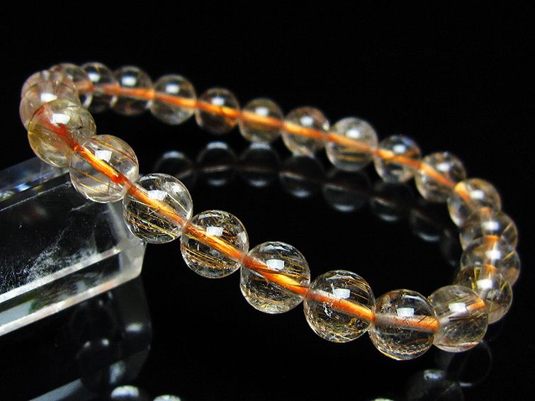 金針ルチル水晶ブレスレット 8mm [t50-10722] 1枚目
