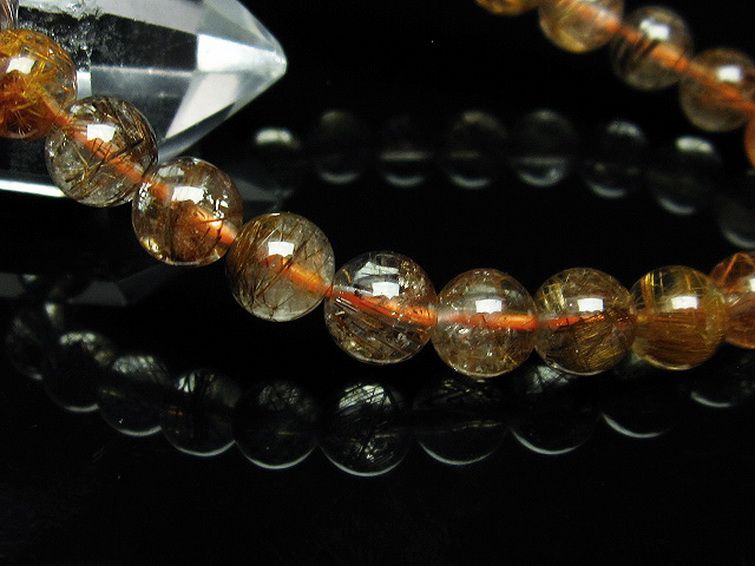 ルチルクォーツ（金針ルチル水晶）ブレスレット8mm[T50-7635] 3枚目