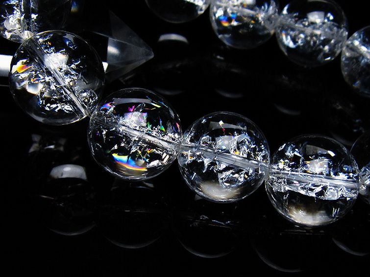 アイリスクォーツ 虹入り レインボークラック水晶 ブレスレット 18mm [T502-8940] 3枚目
