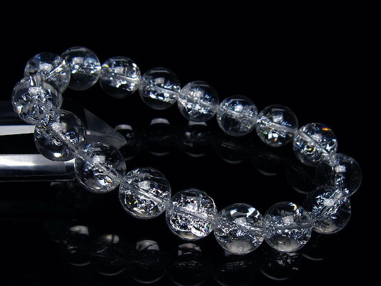 アイリスクォーツ 虹入り レインボークラック水晶 ブレスレット 13mm [T502-8947] 1枚目