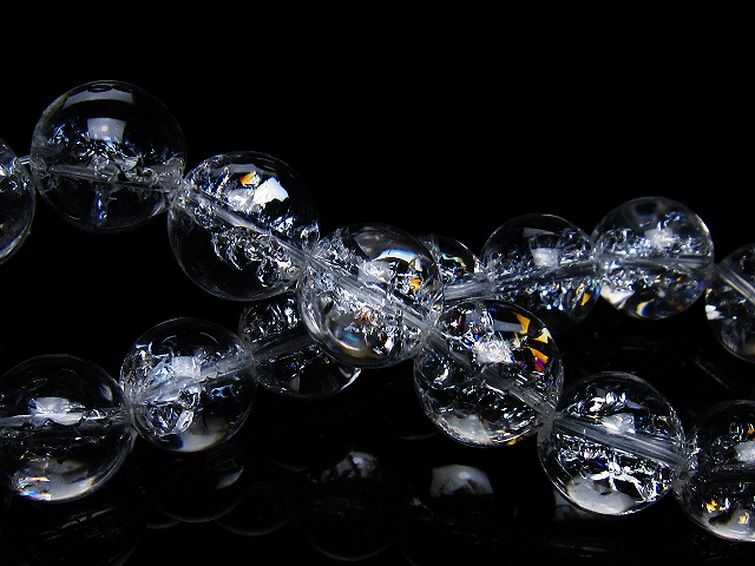 アイリスクォーツ 虹入り レインボークラック水晶 ブレスレット 14mm [T502-8989] 2枚目