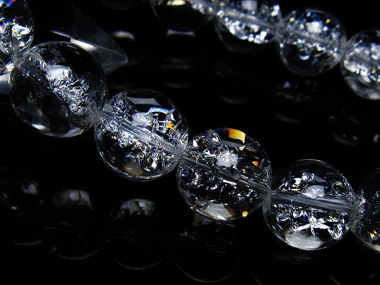 アイリスクォーツ 虹入り レインボークラック水晶 ブレスレット 14mm [T502-8989] 3枚目