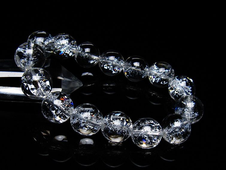 アイリスクォーツ 虹入り レインボークラック水晶 ブレスレット 15mm [T502-8998] 1枚目