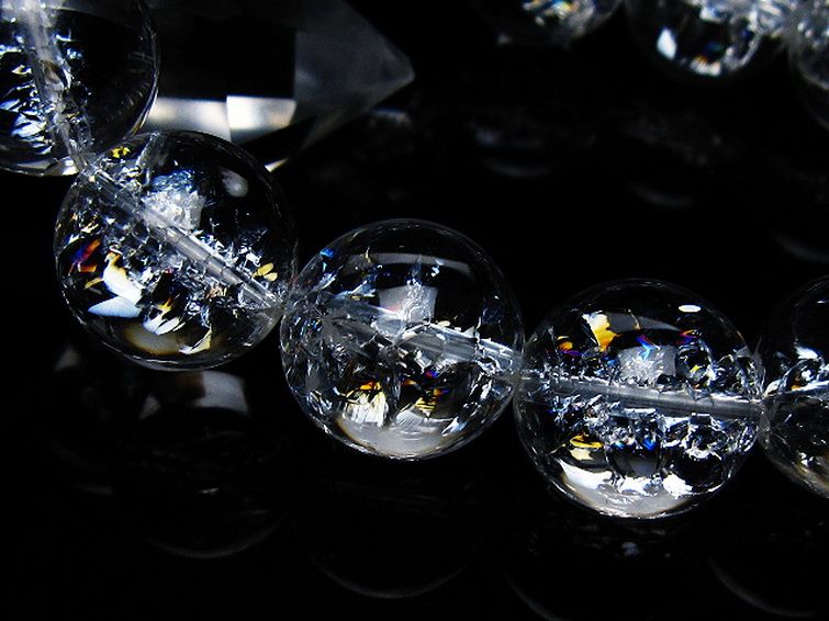 アイリスクォーツ 虹入り レインボークラック水晶 ブレスレット 18mm [T502-9010] 3枚目