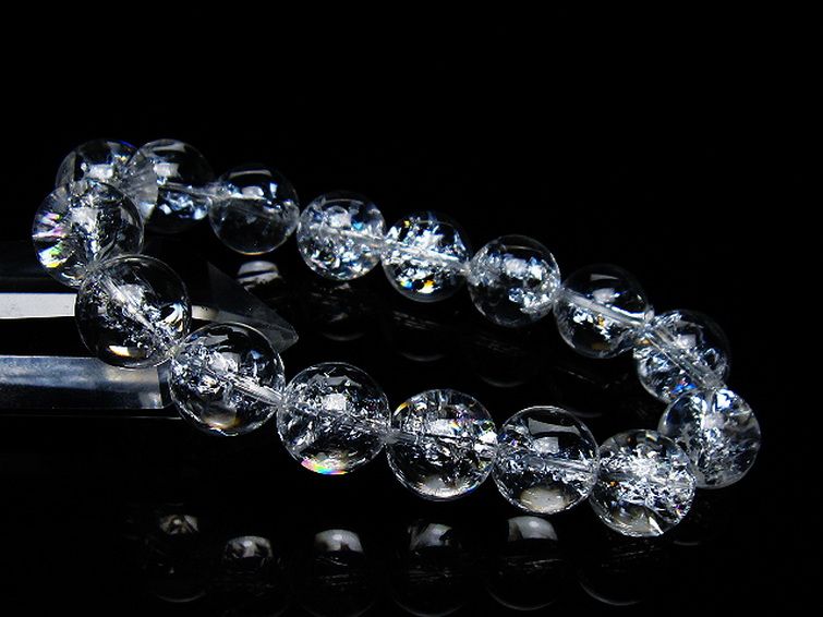 アイリスクォーツ 虹入り レインボークラック水晶 ブレスレット 12mm [T502-9019] 1枚目