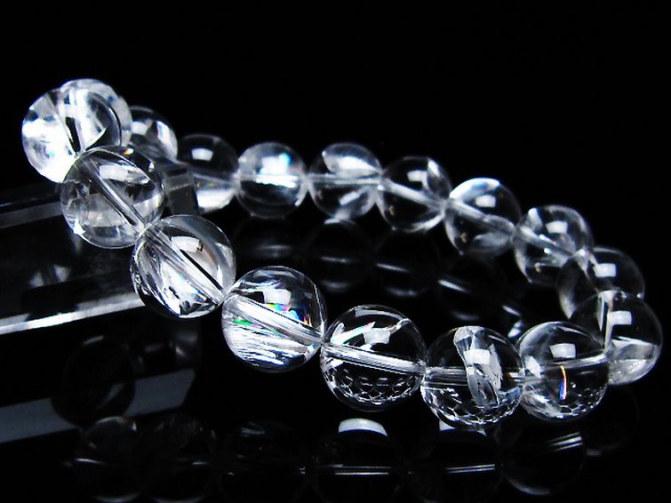 アイリスクォーツ 虹入り レインボー水晶 ブレスレット 12mm [T506-2747] 1枚目