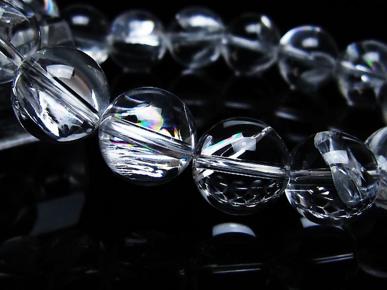 アイリスクォーツ 虹入り レインボー水晶 ブレスレット 12mm [T506-2747] 3枚目