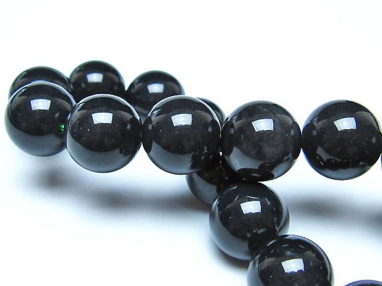 チンターマニストーン アリゾナ州産 天然ガラス ブレスレット（サフォーダイト/シリウス隕石） 13mm [t520-1644] 2枚目