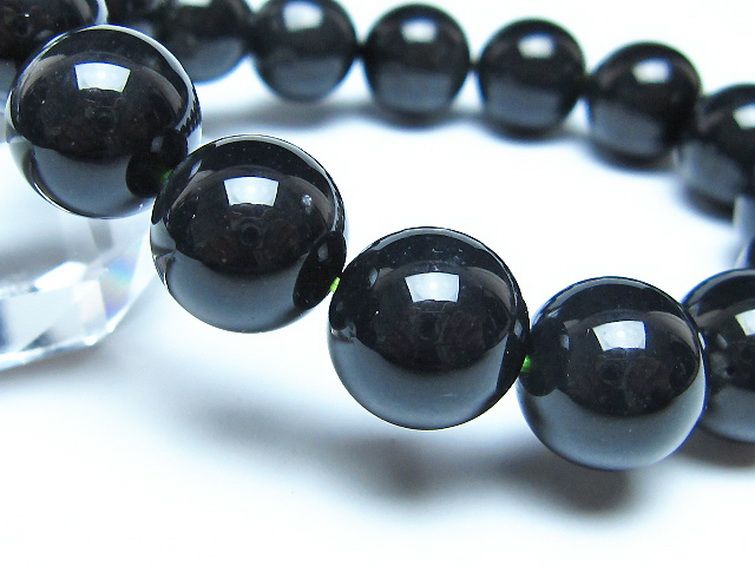 チンターマニストーン アリゾナ州産 天然ガラス ブレスレット（サフォーダイト/シリウス隕石） 13mm [t520-1644] 3枚目