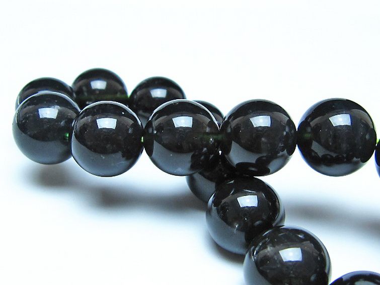 チンターマニストーン アリゾナ州産 天然ガラス ブレスレット（サフォーダイト/シリウス隕石） 14mm [t520-1694] 2枚目