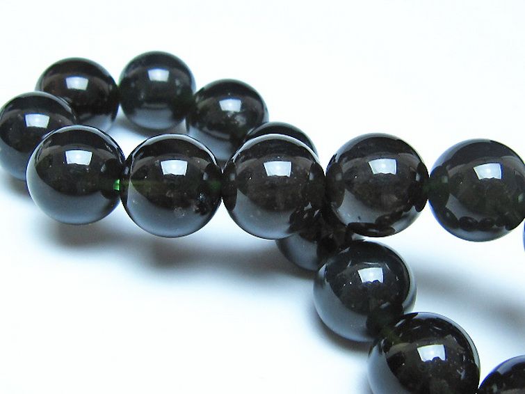 チンターマニストーン アリゾナ州産 天然ガラス ブレスレット（サフォーダイト/シリウス隕石） 13mm [t520-1729] 2枚目