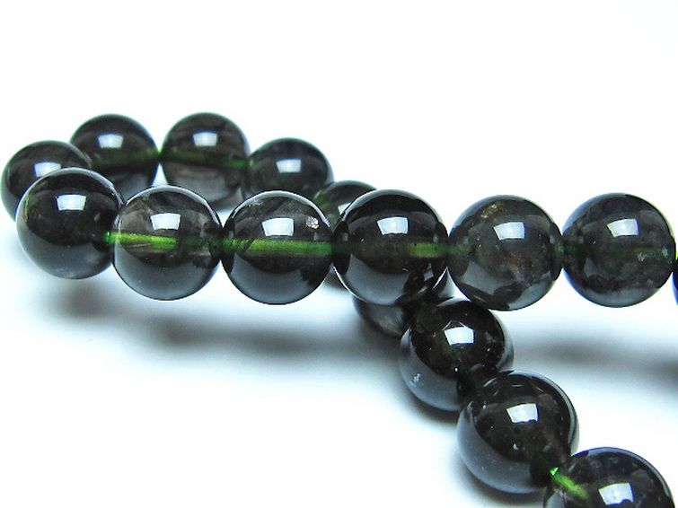 チンターマニストーン アリゾナ州産 天然ガラス ブレスレット（サフォーダイト/シリウス隕石） 10mm [t520-1748] 2枚目