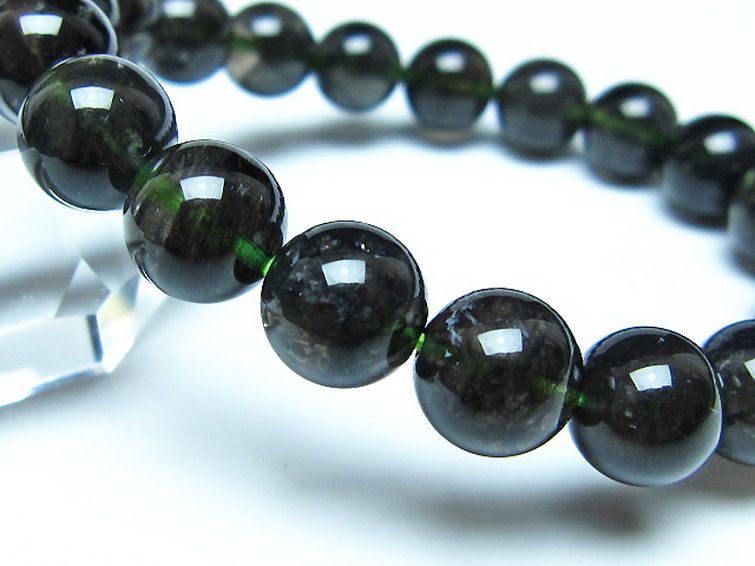 チンターマニストーン アリゾナ州産 天然ガラス ブレスレット（サフォーダイト/シリウス隕石） 10mm [t520-1748] 3枚目