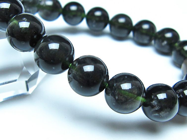 チンターマニストーン アリゾナ州産 天然ガラス ブレスレット（サフォーダイト/シリウス隕石） 10mm [t520-1750] 3枚目