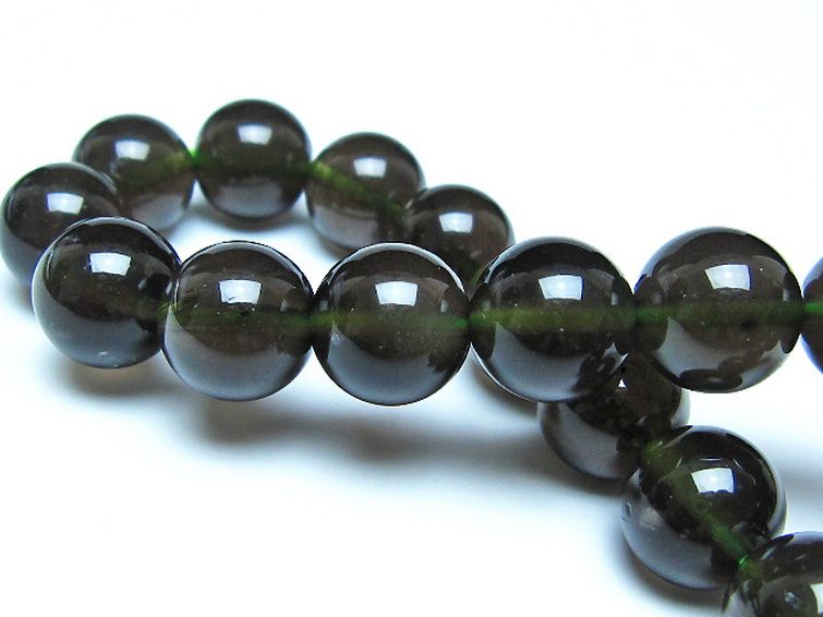 チンターマニストーン アリゾナ州産 天然ガラス ブレスレット（サフォーダイト/シリウス隕石） 11mm [t520-1763] 2枚目