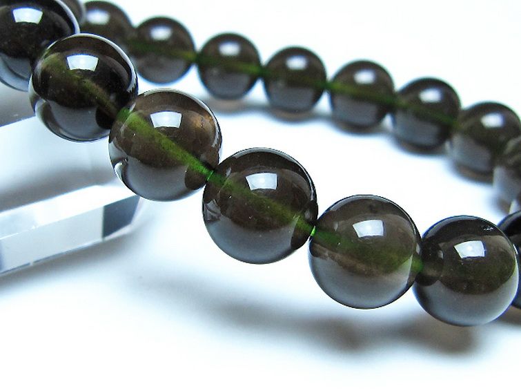 チンターマニストーン アリゾナ州産 天然ガラス ブレスレット（サフォーダイト/シリウス隕石） 11mm [t520-1763] 3枚目