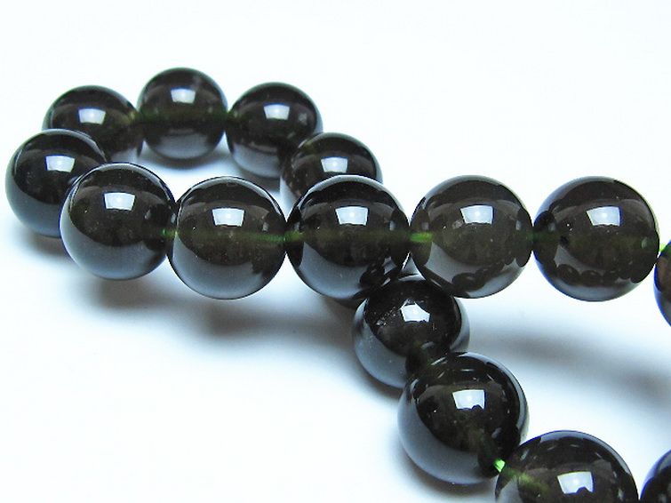 チンターマニストーン アリゾナ州産 天然ガラス ブレスレット（サフォーダイト/シリウス隕石） 13mm [t520-1770] 2枚目