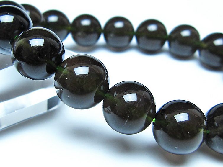 チンターマニストーン アリゾナ州産 天然ガラス ブレスレット（サフォーダイト/シリウス隕石） 13mm [t520-1770] 3枚目