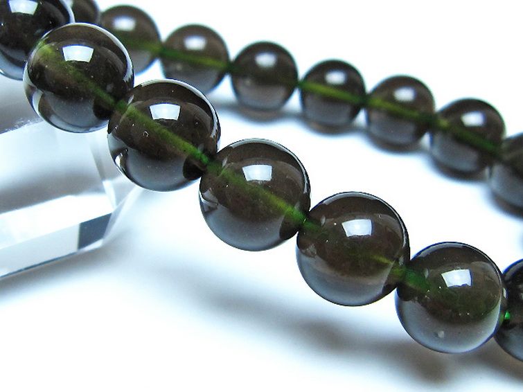 チンターマニストーン アリゾナ州産 天然ガラス ブレスレット（サフォーダイト/シリウス隕石） 11mm [t520-1787] 3枚目