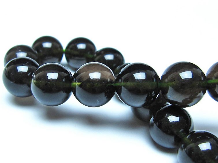 チンターマニストーン アリゾナ州産 天然ガラス ブレスレット（サフォーダイト/シリウス隕石） 11mm [t520-1797] 2枚目