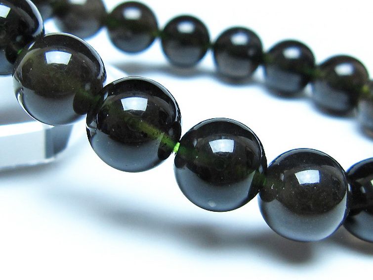 チンターマニストーン アリゾナ州産 天然ガラス ブレスレット（サフォーダイト/シリウス隕石） 11mm [t520-1797] 3枚目