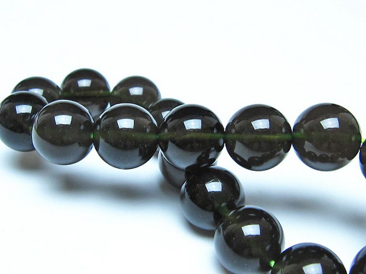 チンターマニストーン アリゾナ州産 天然ガラス ブレスレット（サフォーダイト/シリウス隕石） 13mm [t520-1807] 2枚目