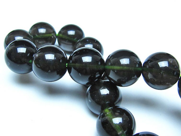 チンターマニストーン アリゾナ州産 天然ガラス ブレスレット（サフォーダイト/シリウス隕石） 13mm [t520-1808] 2枚目