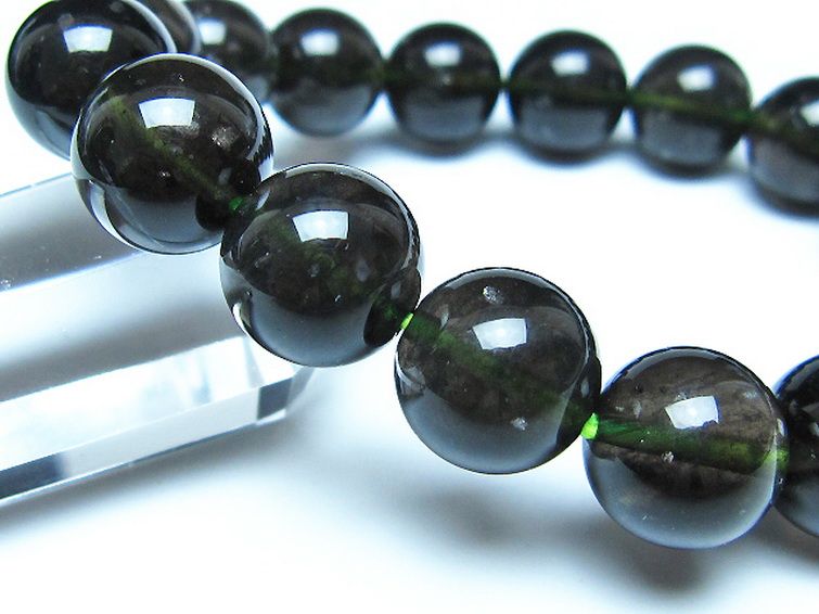 チンターマニストーン アリゾナ州産 天然ガラス ブレスレット（サフォーダイト/シリウス隕石） 13mm [t520-1808] 3枚目