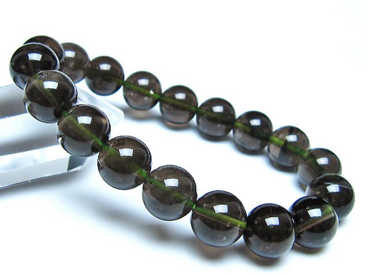 チンターマニストーン アリゾナ州産 天然ガラス ブレスレット（サフォーダイト/シリウス隕石） 11mm [t520-1842] 1枚目