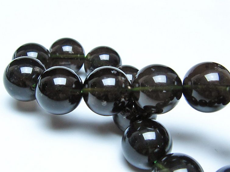 チンターマニストーン アリゾナ州産 天然ガラス ブレスレット（サフォーダイト/シリウス隕石） 15mm [t520-1860] 2枚目