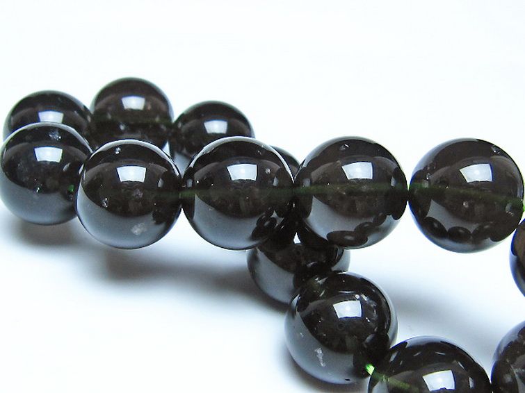 チンターマニストーン アリゾナ州産 天然ガラス ブレスレット（サフォーダイト/シリウス隕石） 15mm [t520-1863] 2枚目