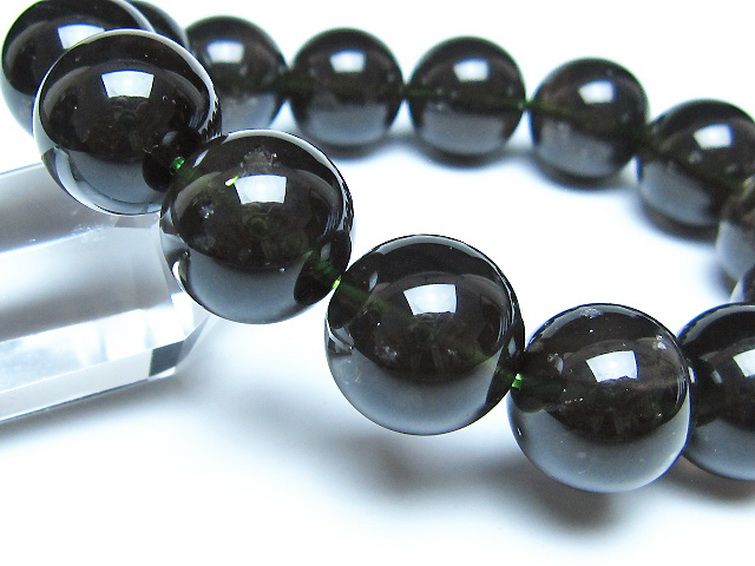 チンターマニストーン アリゾナ州産 天然ガラス ブレスレット（サフォーダイト/シリウス隕石） 15mm [t520-1863] 3枚目