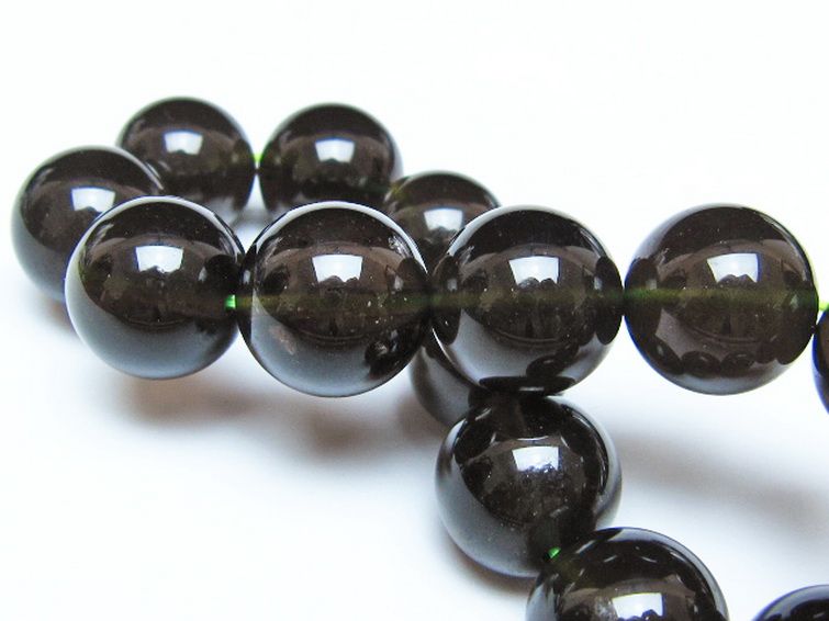 チンターマニストーン アリゾナ州産 天然ガラス ブレスレット（サフォーダイト/シリウス隕石） 15mm [t520-2162] 2枚目