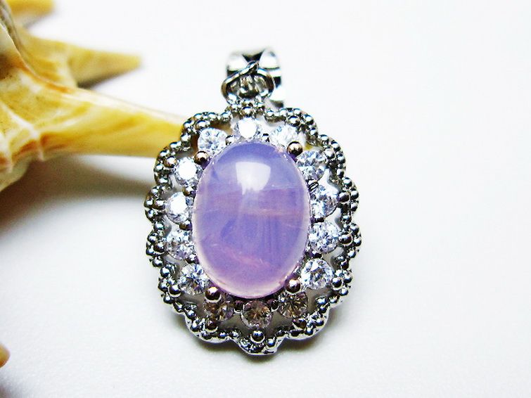 スコロライト（ラベンダークォーツ）ペンダント[T525-2164] 2枚目