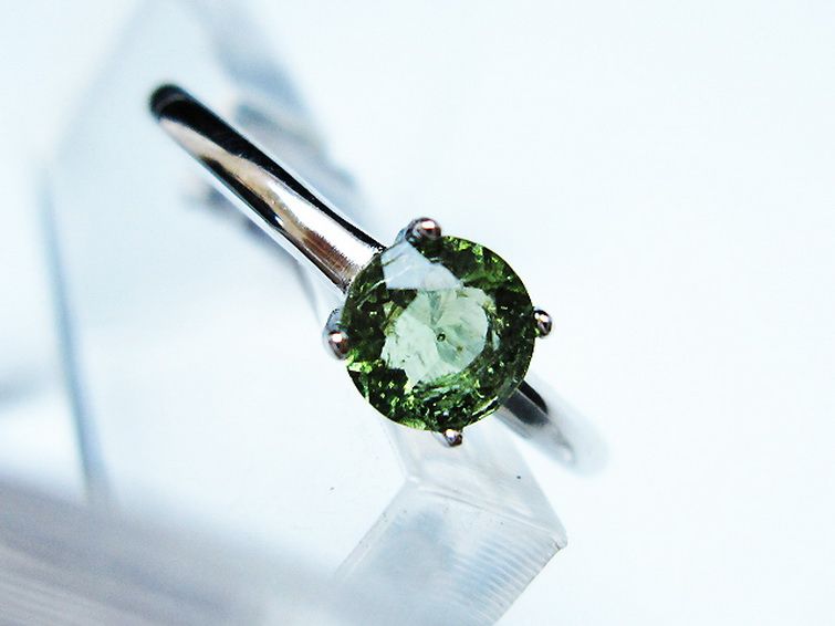 モルダバイト指輪(14号) [t526-1425] 2枚目