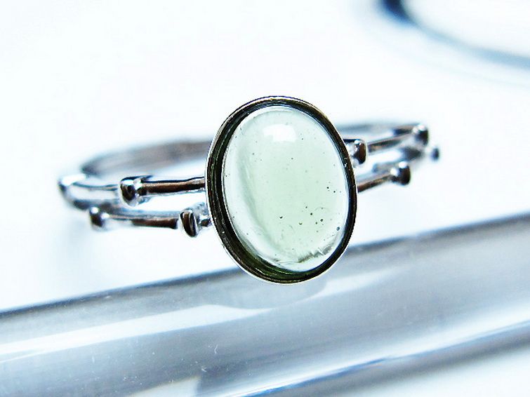 モルダバイト指輪(14号) [t526-1438] 3枚目