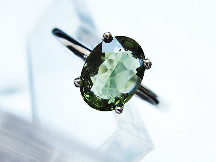 モルダバイト指輪(12号) [t526-1450] 2枚目