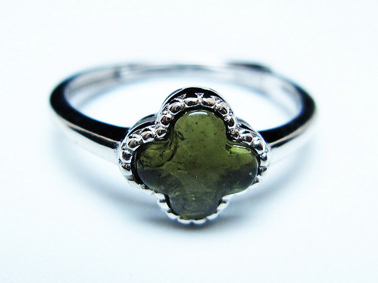 モルダバイト指輪(11号) [t526-1458] 1枚目