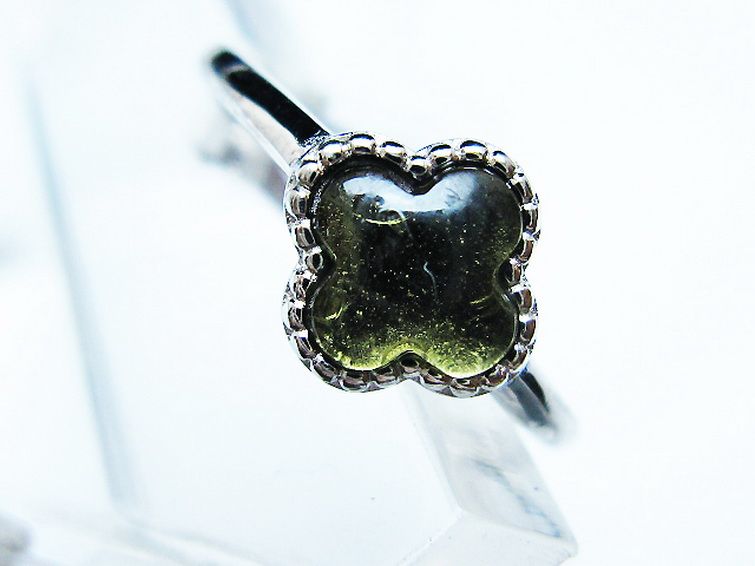 モルダバイト指輪(11号) [t526-1458] 2枚目