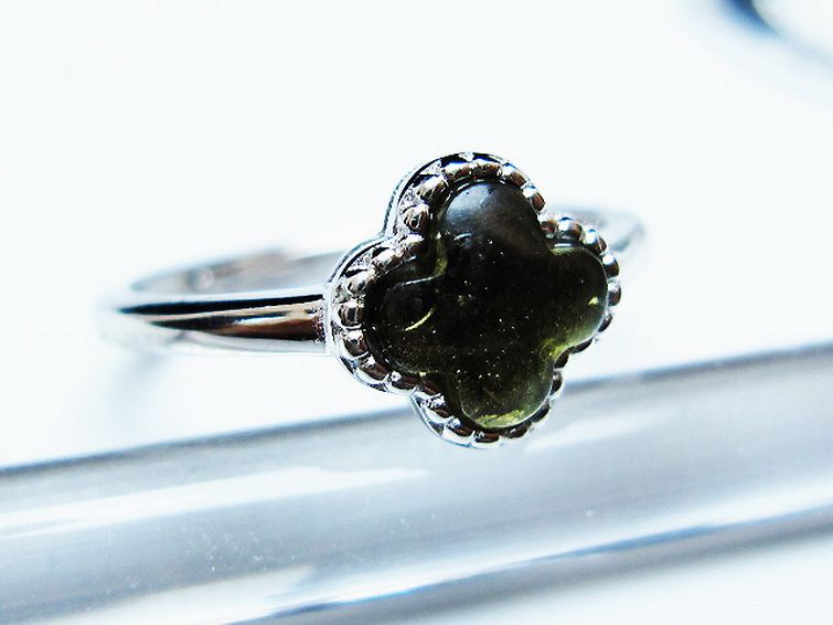 モルダバイト指輪(11号) [t526-1458] 3枚目
