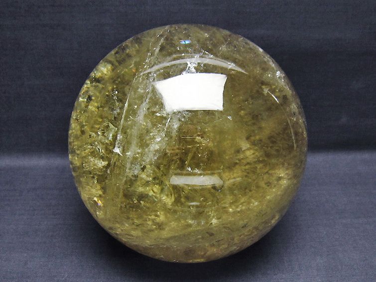 3.6Kg虹入りシトリン水晶丸玉 140mm [t529-5934] 1枚目