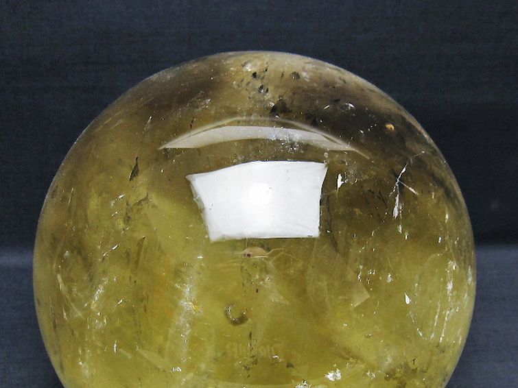 7.3Kg虹入りシトリン水晶丸玉 175mm [t529-5952] 2枚目