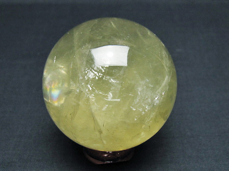 シトリン水晶丸玉 57mm [T529-6078] 3枚目