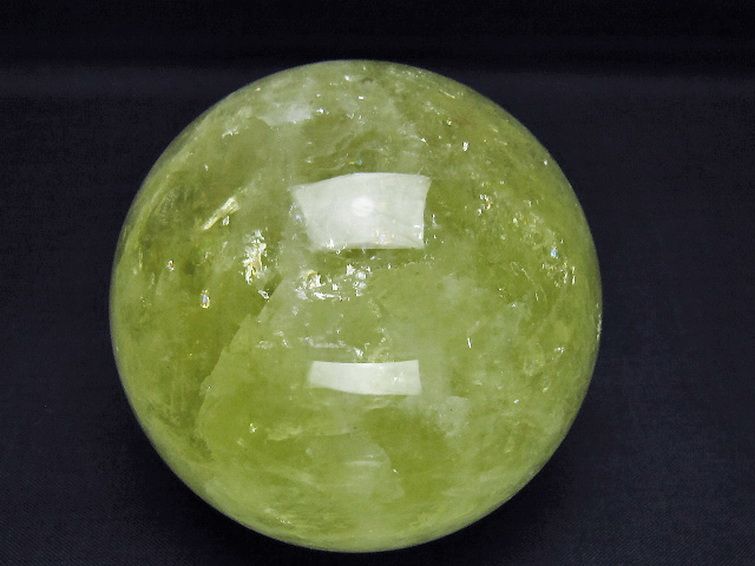 シトリン水晶丸玉 80mm [T529-6162] 1枚目