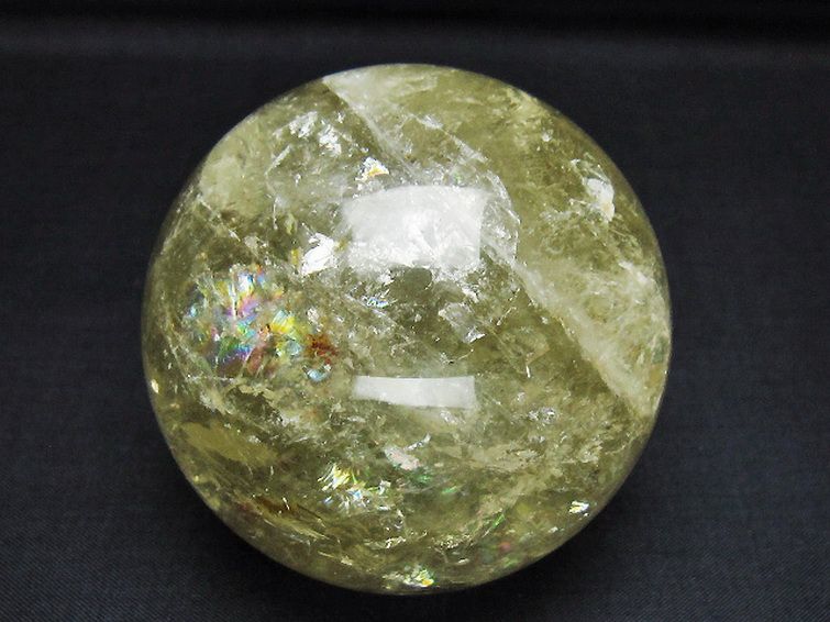 シトリン水晶丸玉 71mm [T529-6170] 1枚目